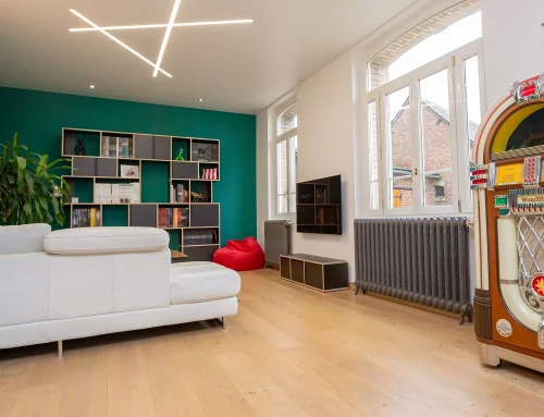 Salon avec éléments de design