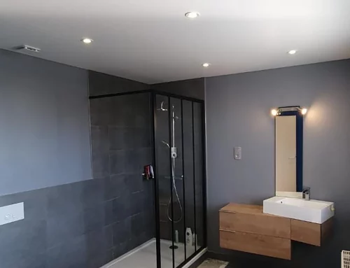 Salle de bains blanc mat
