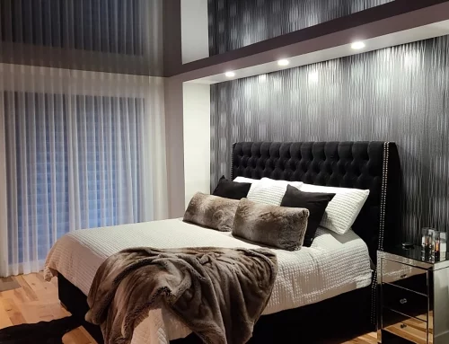 Chambre noir laqué avec spots intégrés